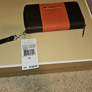 Michael Kors Mini Wallet - Never used! Orange / Brown